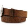 Cody James Men's Bronc Buckle Tooled Leather Belt