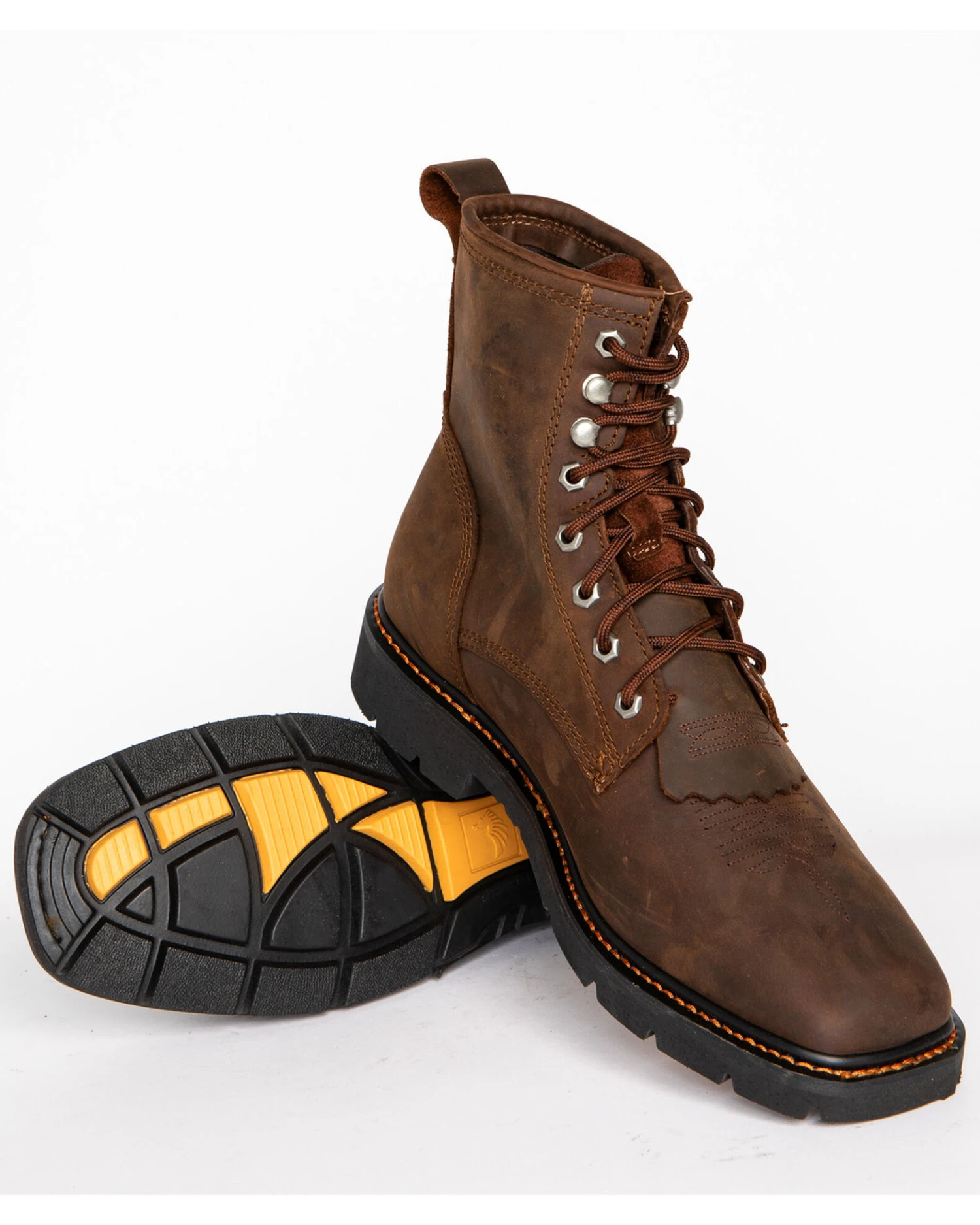 Cody James Men's 8" Waterproof Lace-Up Kiltie Work Boots - Square Toe 2 Cody James Men's 8" Waterproof Lace-Up Kiltie Work Boots - Square Toe - Image 2