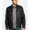 Cody James Men's Backwoods Distressed Faux Leather Moto Jacket - Big & Tall