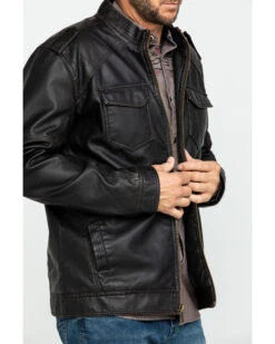 Cody James Men's Backwoods Distressed Faux Leather Moto Jacket - Big & Tall -Cowboy Boots & Accessories Deals Store 2000282519 200 P4
