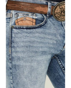 Cody James Core Men's Clover Leaf Light Wash Stretch Slim Straight Jeans