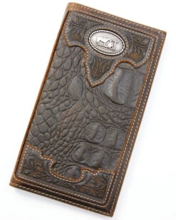 Cody James Men's Bi-Fold Crocodile Print Embossed Rodeo Wallet