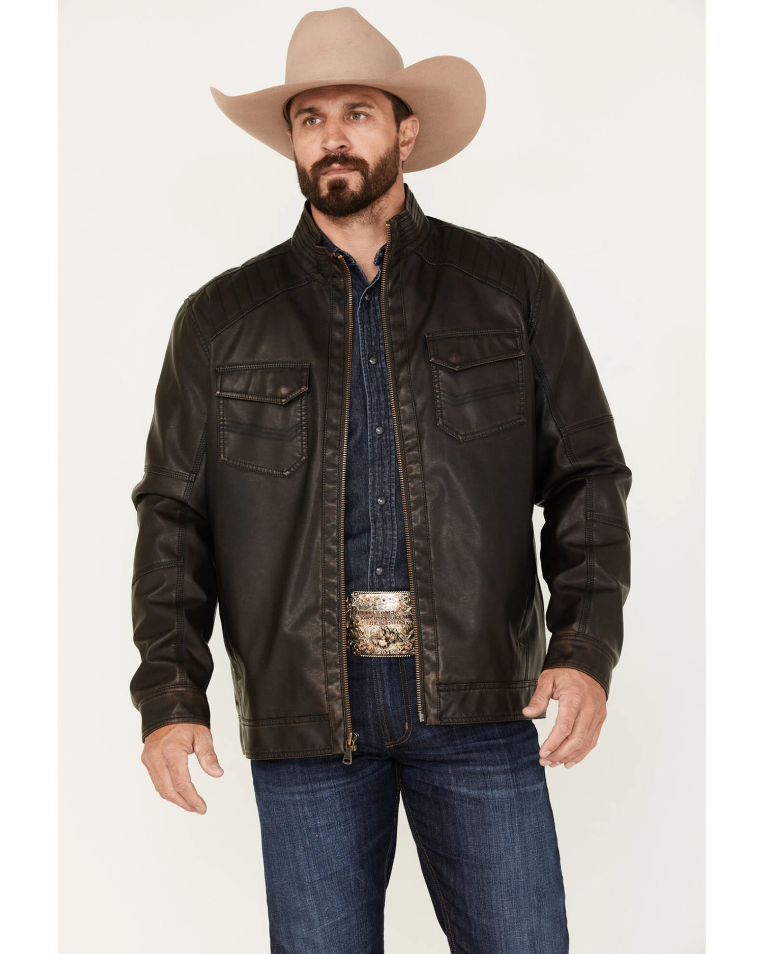Cody James Men's Houston Distressed Moto Jacket - Big & Tall 2 Cody James Men's Houston Distressed Moto Jacket - Big & Tall - Image 2