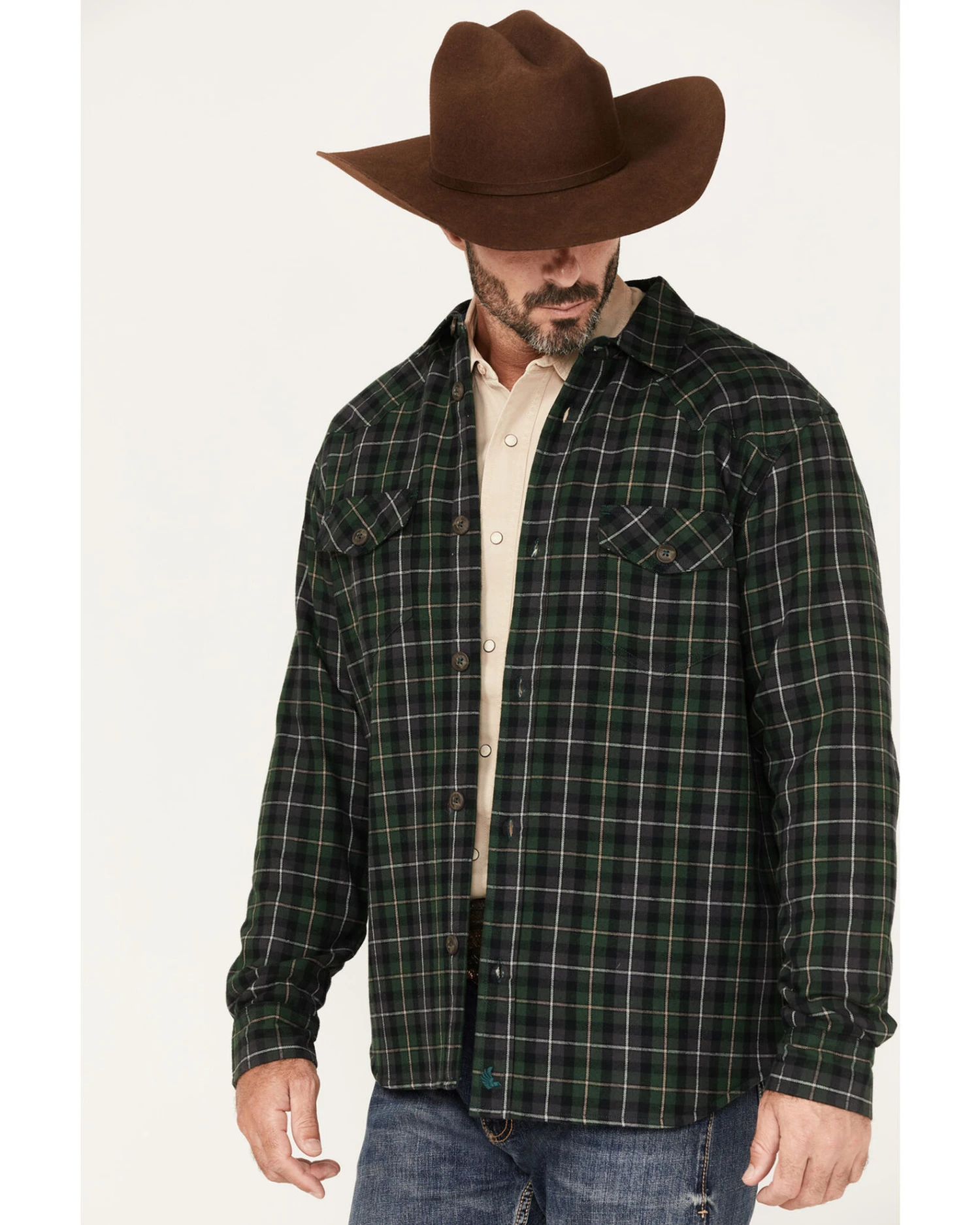 Cody James Men's Alder Tree Plaid Button Down Bonded Western Flannel Shirt Jacket 1 Cody James Men's Alder Tree Plaid Button Down Bonded Western Flannel Shirt Jacket