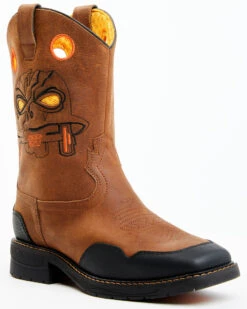 Cody James Boys' Skull Work Boots - Broad Square Toe