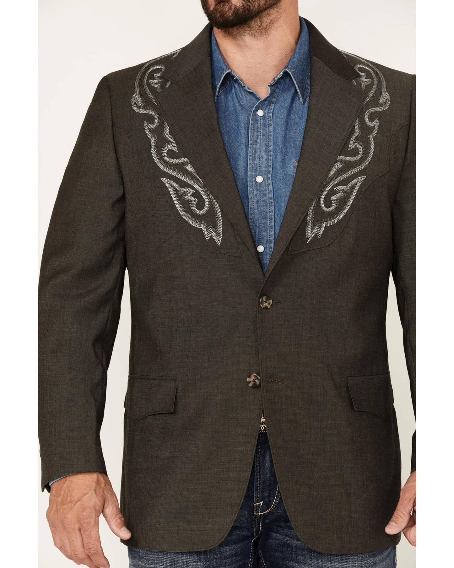 Cody James Men's Memphis Embroidered Boot Stitch Blazer 1 Cody James Men's Memphis Embroidered Boot Stitch Blazer