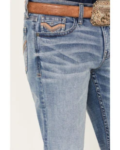 Cody James Men's Dodge City Light Wash Relaxed Boot Stretch Denim Jeans