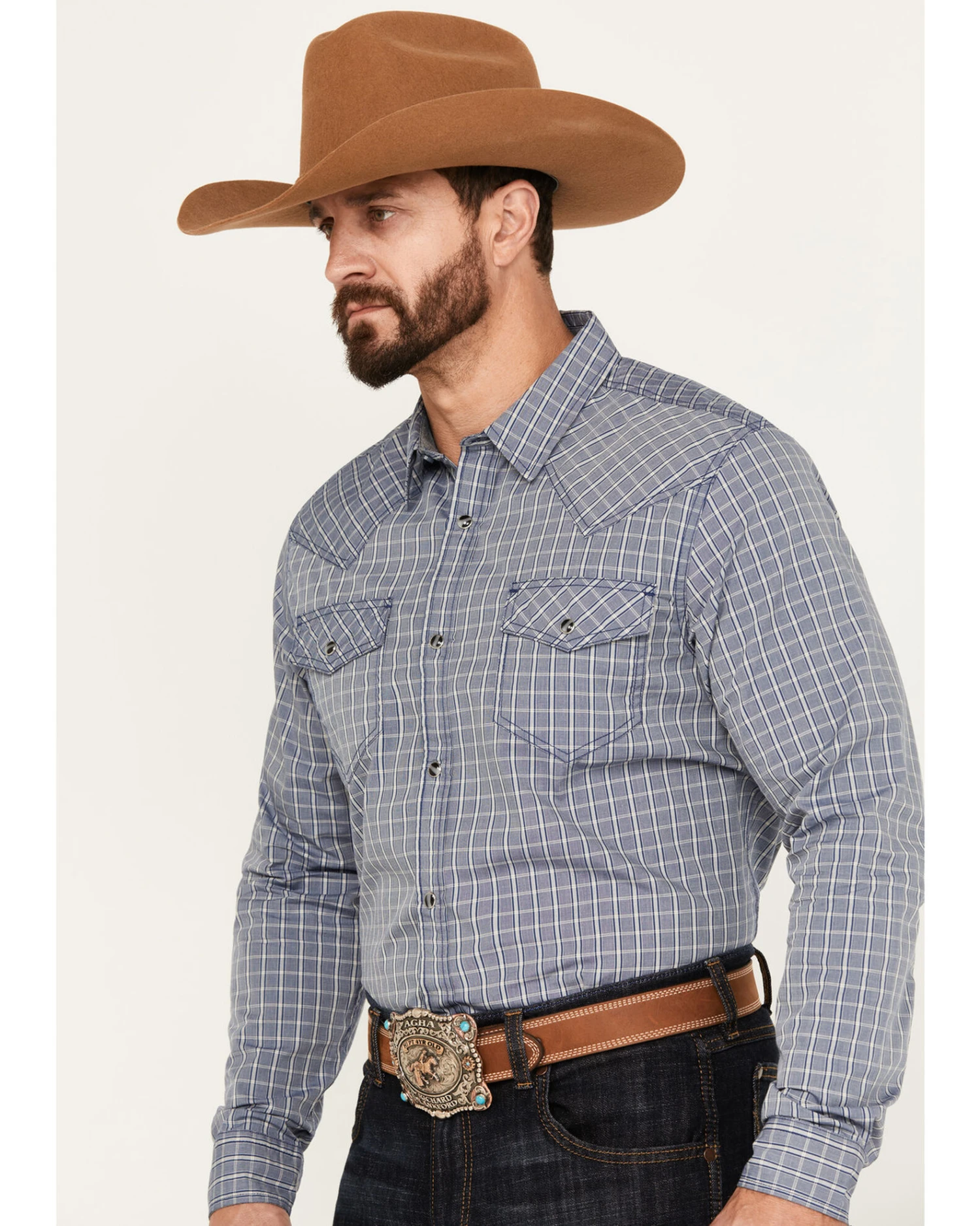 Cody James Men's Trainer Plaid Print Long Sleeve Snap Western Shirt - Tall 4 Cody James Men's Trainer Plaid Print Long Sleeve Snap Western Shirt - Tall - Image 4